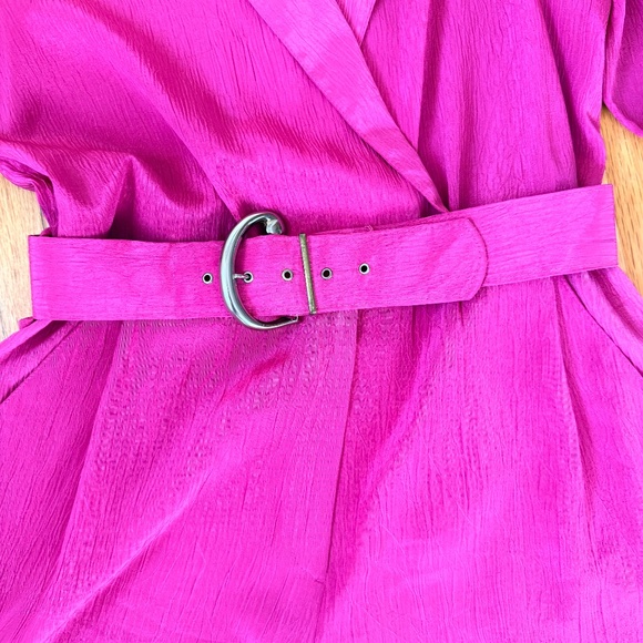 Hot Pink Vintage 80s Belted Jumpsuit - Picture 5 of 10